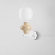 Nova Luce Clio - wandlamp - Ø 15 x 37 cm - geel en opaalglas
