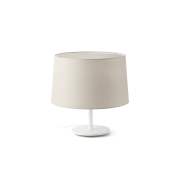 Faro Windsor - tafellamp - Ø 48,5 x 51 x 29 cm - mat wit en linnen