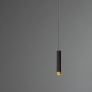 Lucide Floris - hanglamp - Ø 5,9 x 182 cm - zwart en messing