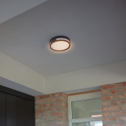 Lutec Rola - buiten plafond/wandverlichting - Ø 18,3 x 4,8 cm - 13W LED incl. - IP54 - donkergrijs