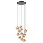 Lucide Gisela - hanglamp - Ø 61 x 326 cm - 12 x 3,6W  dimbare LED incl. - amber