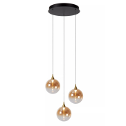 Lucide Gisela - hanglamp - Ø 36 x 150 cm - 3 x 3,6W  dimbare LED incl. - amber