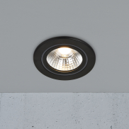Nordlux Alec 1-Kit - inbouwspot - Ø 95 mm, Ø 80 mm inbouwmaat - 3 stappen dimmer - 6,1W LED incl. - IP44 - zwart