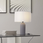 Nova Luce Ammos - tafellamp - Ø 35 x 47 cm - grijs en wit