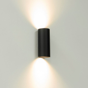 Artdelight Roulo2 - wandverlichting -  Ø 6,5 x 15,4 cm - mat zwart