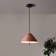 Nova Luce Oros - hanglamp - Ø 40 x 150 cm - 17W LED incl. - gezandstraald hout