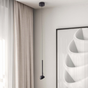 Nova Luce Ola - hanglamp - Ø 8 x 145 cm - 4W LED incl. - zandzwart