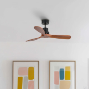 Faro Lantau S - plafondventilator - Ø 107 cm - mat zwart en walnoot