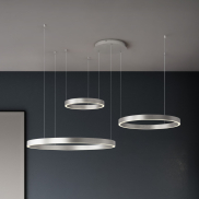 Nova Luce Elowen - hanglamp - 148 x 250 x 106 cm - 181W dimbare LED incl. - geborsteld champagnezilver