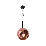 Nova Luce Mayan - hanglamp - Ø 30 x 120 cm - mat zwart en koper