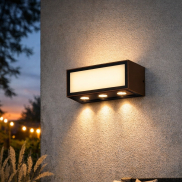 Nova Luce Inga - buiten wandverlichting - 15,3 x 6,5 x 7,3 cm - 11W LED incl. - IP65 - corten
