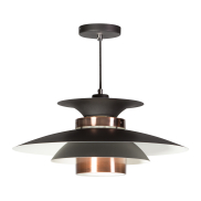 ETH Potenza - hanglamp - Ø 50 x 200 cm - zwart en koper