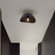 Nova Luce Opsi - plafondlamp - Ø 30 x 15 cm - zandzwart