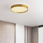 Nova Luce Roi - plafondlamp - Ø 40 x 8,5 cm - 37W dimbare LED incl. - geborsteld goud