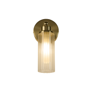 Searchlight Imperial - wandlamp - 10 x 22 cm - IP44 - satijn messing en transparant