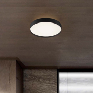 Nova Luce Roi - plafondlamp - Ø 40 x 8,5 cm - 37W dimbare LED incl. - zandzwart