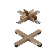 Lucide Linial - magnetisch railsysteem - X-koppelstuk & elektrische connector - 16 x 16 x 1,7 cm - champagne