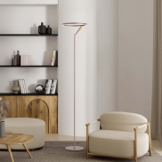 Nova Luce Tilia - vloerlamp - Ø 33 x 168 cm - 26W dimbare LED incl. - mokkakoffie
