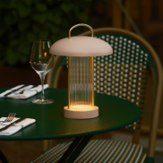 Nordlux Mirano - draagbare tafellamp met oplaadbare batterij - Ø 20 x 29 cm - 3 stappen Moodmaker functie - 3W LED incl. - oudroze