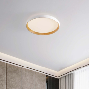 Nova Luce Vomos - plafondlamp - Ø 40 x 7 cm - 36W dimbare LED incl. - zandwit en hout