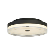 Searchlight Cyprus - plafondlamp - Ø 40 x 11 cm - 29W dimbare LED incl. - zwart en transparant