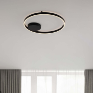Nova Luce Hedra - plafondlamp - Ø 60 x 5 cm - 60W dimbare LED incl. - zandzwart