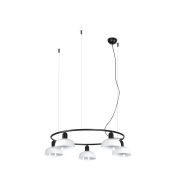 Faro Tatawin S - hanglamp - Ø 90 x 100 x 210 cm - satijnzwart en glanswit