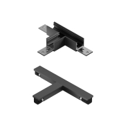 Lucide Linial - magnetisch railsysteem - T-koppelstuk & elektrische connector - 16 x 9 x 1,7 cm - zwart mat chroom