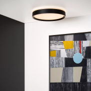 Lucide Nuria - plafondverlichting - Ø 40 x 7,5 cm - 24W LED incl. - 3 stappen dimbaar - zwart
