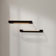 Nova Luce Arga - wandlamp - 45 x 4 x 10 cm - 12W LED incl. - IP44 - zandzwart