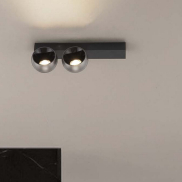 Nova Luce Lusa - plafondlamp - 36 x 14 x 10 cm - 21W dimbare LED incl. - mistig nikkel en zwart