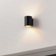 Nova Luce Dazle - wandlamp - Ø 8 x 10 cm - zandzwart