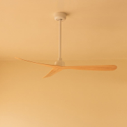 Faro Rocker M - plafondventilator - Ø 132 cm - mat wit en essenhout