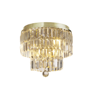 Searchlight Empire - plafondverlichting - Ø 34 x 33 cm - IP44 - satijn messing en champagne