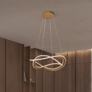 Nova Luce Celestia - hanglamp -  Ø 60 x 120 cm - 87W dimbare LED incl. - messing goud