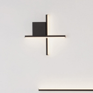 Nova Luce Cross - wandlamp - 30 x 30 x 4 cm - 10W LED incl. - zandzwart