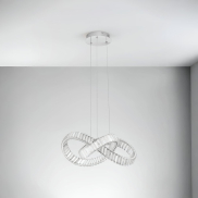Nova Luce Conceto - hanglamp - Ø 60 x 120 cm - 49W dimbare LED incl. - chroom