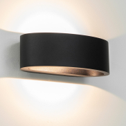Artdelight Sharp - wandlamp - 19 x 10 x 7 cm - 7,2W dimbare LED incl. - IP65 - zwart