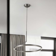 Nova Luce Tilia - hanglamp - Ø 60 x 250 cm - 31W dimbare LED incl. - mistig nikkel