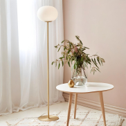 Nordlux Alton - staanlamp - 150 cm - messing en opaal wit