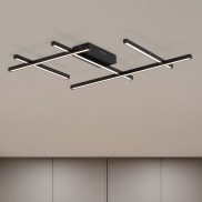 Nova Luce Pace - plafondlamp - 80 x 8 x 62 cm - 63W dimbare LED incl. - zandzwart
