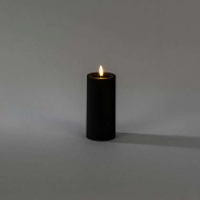 Konstsmide - LED blokkaars op batterijen met flakkervlam - Ø 7 x 15 cm - IP44 - zwart