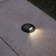Century Italia Argo - grondspot met 1 venster - Ø5,8 x 6,5 cm - 0,75W LED incl. - 4000K - IP67 - zwart