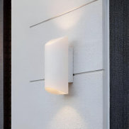 Nova Luce Nocta - buiten wandverlichting - 9,6 x 24 x 10 cm - 9W LED incl. - IP54 - zandwit