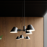 Design for the People Stay 3-Spot - hanglamp - Ø 60 x 319,4 cm - zwart
