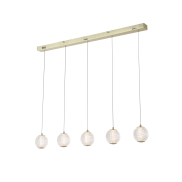Searchlight Allure - hanglamp - 100 x 150 cm - 21W dimbare LED incl. - satijn messing en transparant