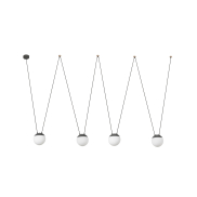 Faro Mine - hanglamp 4L - donkergrijs - glas