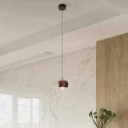 Nova Luce Conga - hanglamp - Ø 9,6 x 140 cm - 13W LED incl. - koffie