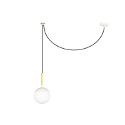 Faro Mine - hanglamp - Ø 18,5 x 35 cm - mat wit - glas