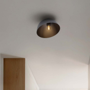 Nova Luce Onia - plafondlamp - Ø 29 x 19 cm - metallic en zandzwart